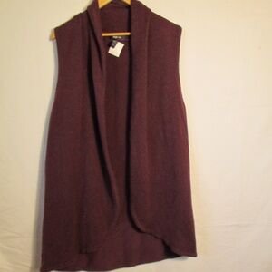 Style & Co. Women's Burgundy Cardigan Vest